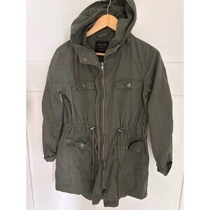 Women’s Love Tree Army Olive Green Khaki Utility Military Jacket Coat Size Small